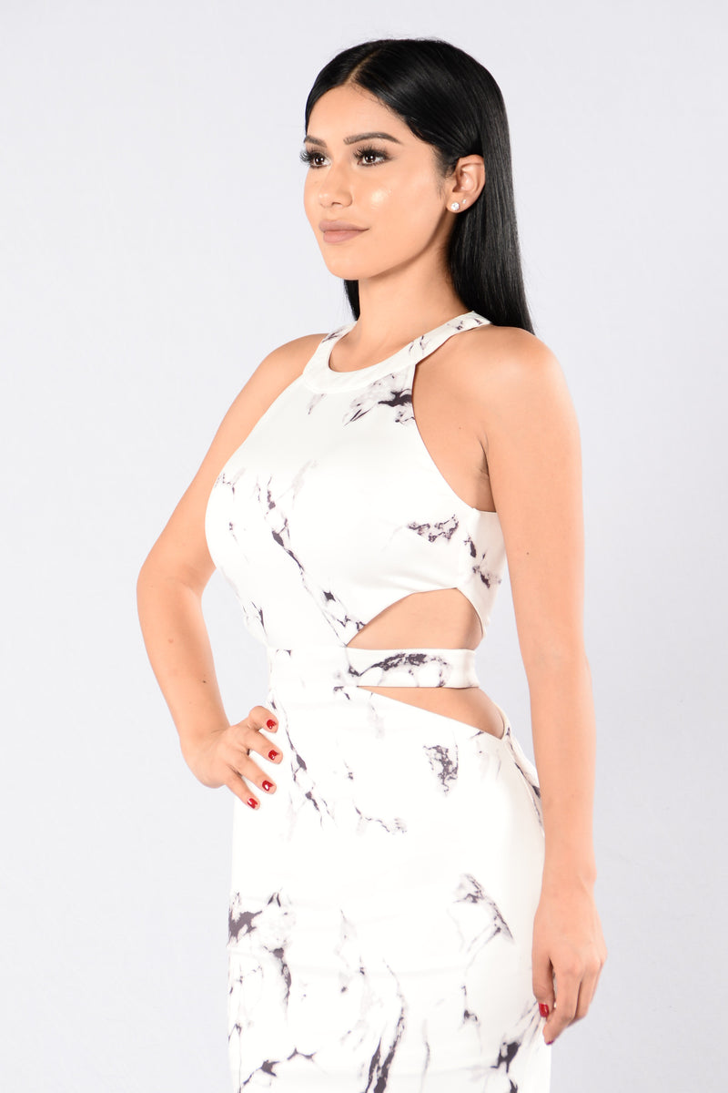 Smooth Like Marble Dress - White ...